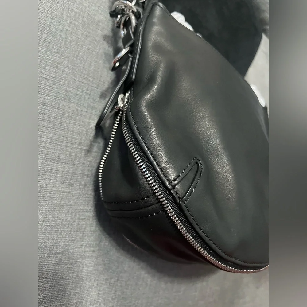 Rag & Bone Bradbury Mini Flap Chain Hobo Leather Black Bag with Chain Strap
